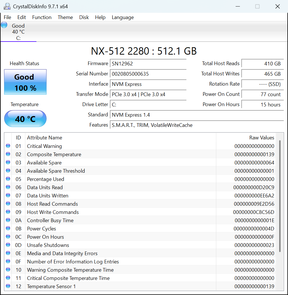 512GB NVMe SSD (New)