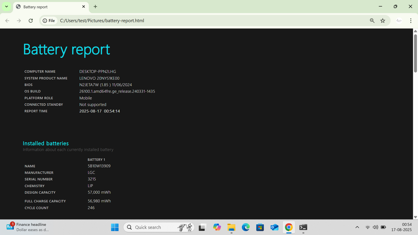 Battery Health: ~ 95%