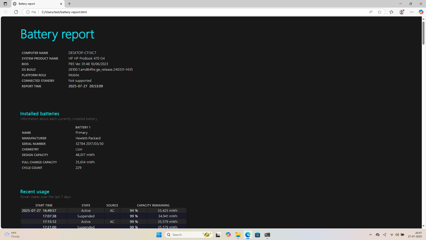 HP ProBook 470 G4 Battery